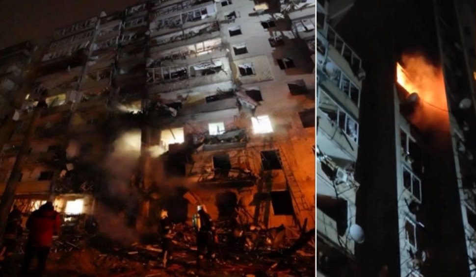 Rușii au bombardat o clădire de apartamente din Kiev, după ce au spus că nu atacă ținte civile | Ministru ucrainean: "Doar Germania nazistă a mai făcut așa ceva"