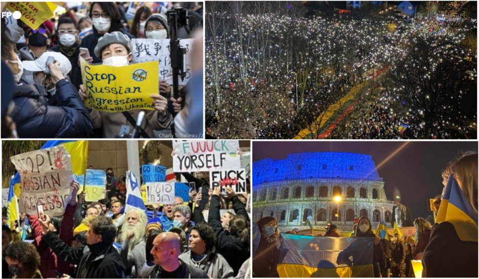 Mii de oameni din întreaga lumea au ieșit în stradă: ”Suntem alături de Ucraina”