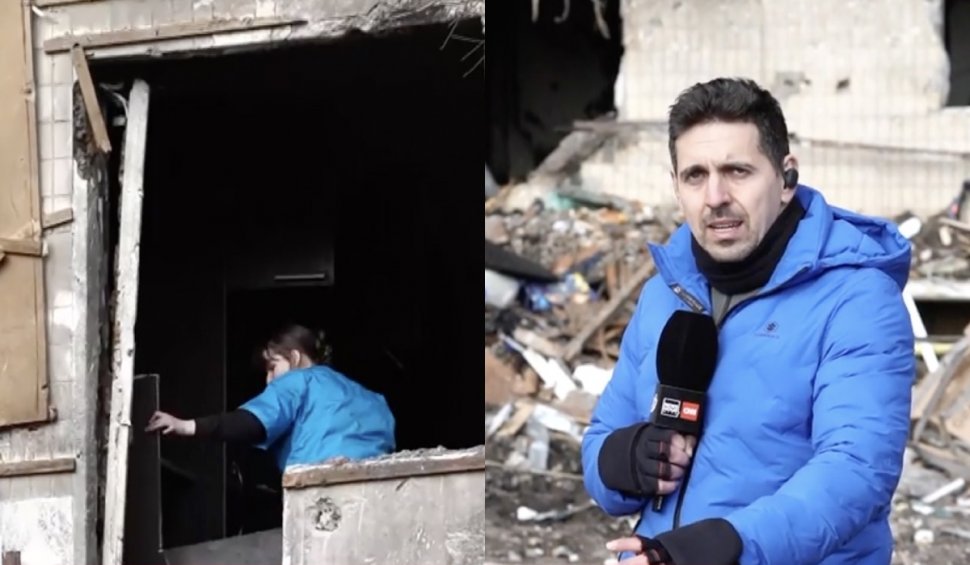 Trimisul special Antena 3 în Ucraina, imagini din mijlocul războiului | Locuitorii din Kiev, printre dărâmături, încearcă să își recupereze din bunuri