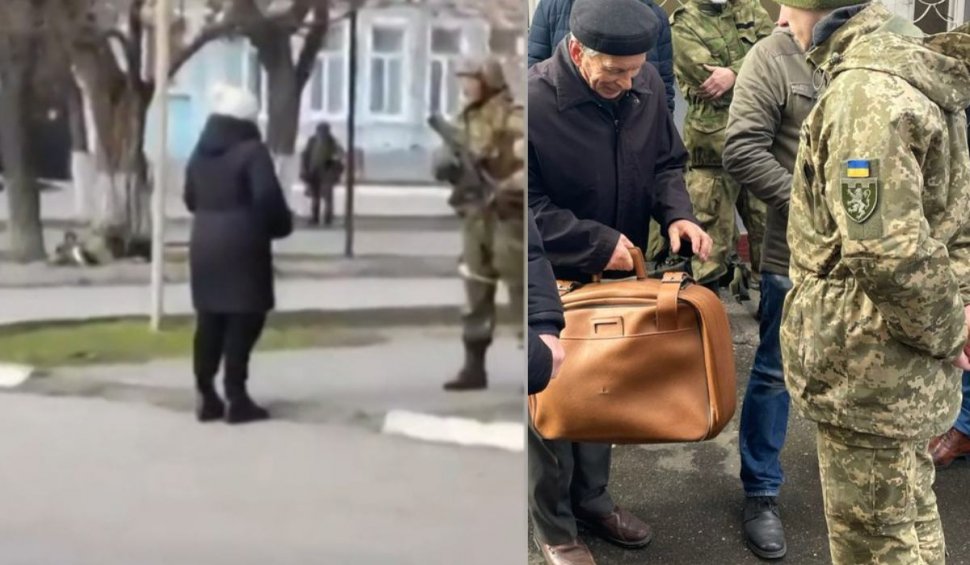 Ucraineni în fața războiului - O femeie ține piept soldaților ruși: ”Vor crește flori când veți muri aici” | Un bărbat de 80 de ani s-a prezentat la recrutare