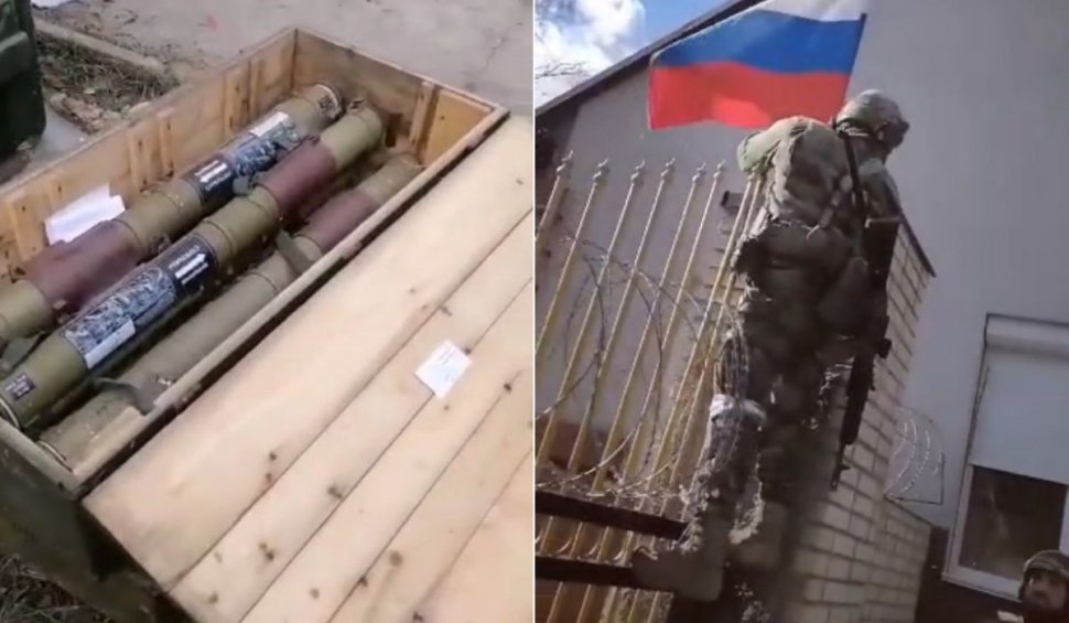 Luptătorii ceceni se laudă că au capturat lansatoare de rachete primite de ucraineni şi s-au filmat când dau jos steagul Ucrainei