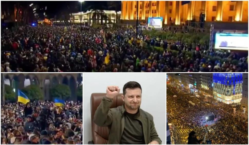 Volodimir Zelenski, discurs emoționant pentru cetățenii Europei. A fost ovaționat pe străzile din Praga şi Tbilisi 754543