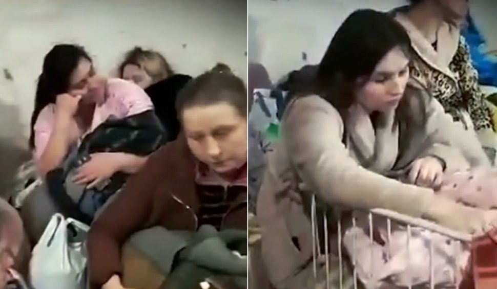 Maternități din Ucraina, evacuate din calea bombelor. Mame și bebeluși îngrămădiți într-un adăpost antiaerian