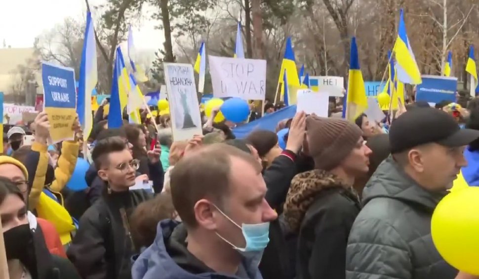 Miting pro-Ucraina în Kazahstan, unde Putin l-a ajutat pe președintele Tokaiev să rămână la putere