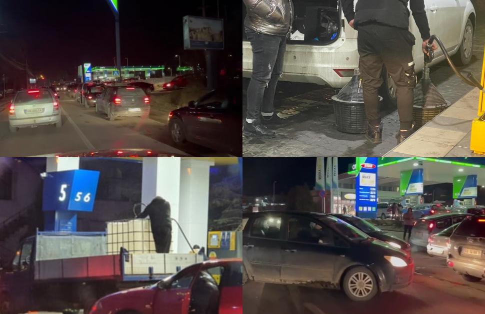 Cozi uriașe la benzinăriile din țară și din București. Cât ar trebui să coste, de fapt, benzina raportat la cotația barilului de petrol