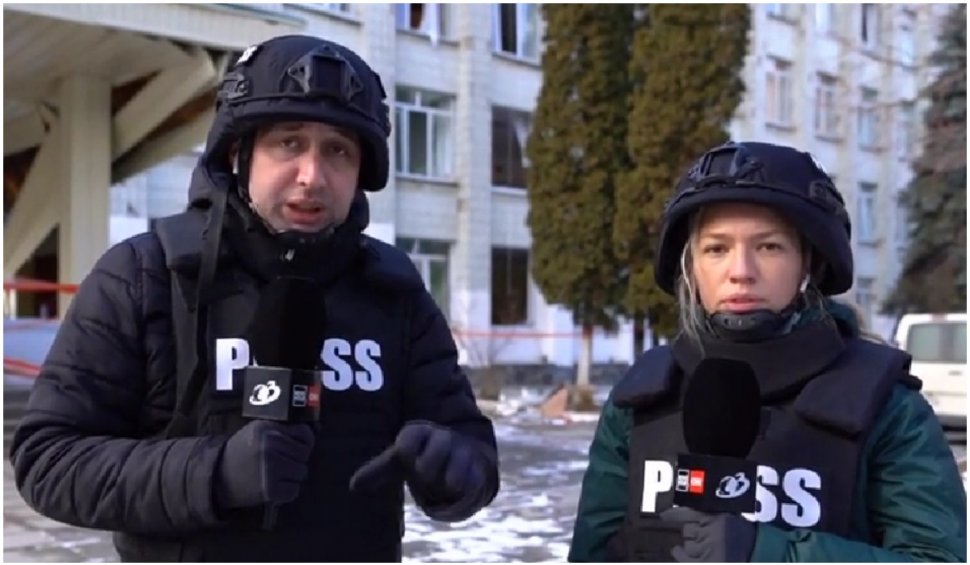 Echipa Antena 3, transmisiune din Ucraina, de la şcoala bombardată în Jitomir