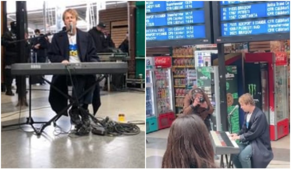 Concert emoţionant în Gara de Nord: Artistul internațional Tom Odell a cântat pentru refugiații ucraineni