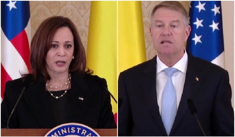 Vicepreședintele SUA, Kamala Harris, și președintele României, Klaus Iohannis, declaraţii live, la Palatul Cotroceni