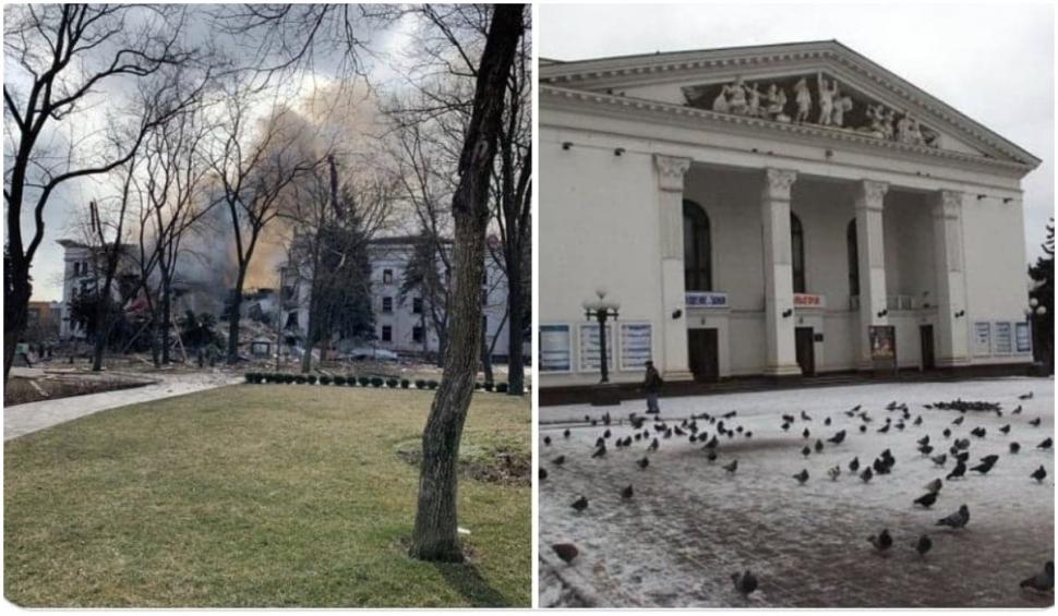 Teatrul din Mariupol, unde se refugiau sute de oameni, a fost bombardat