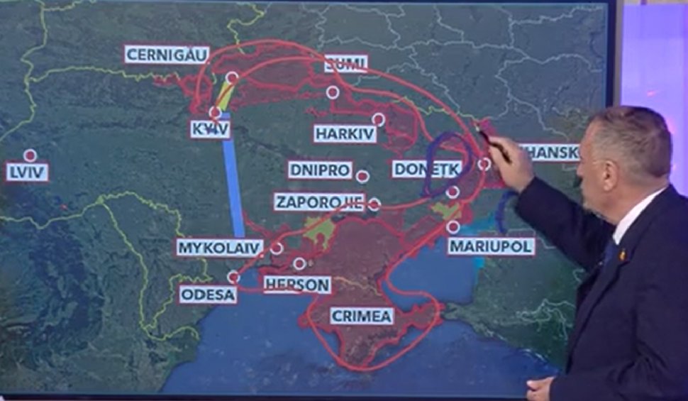 Harta care dezvăluie planul lui Putin, analizată de colonelul Ion Petrescu: "Cât timp va fi la Kremlin nu va renunţa la această idee"