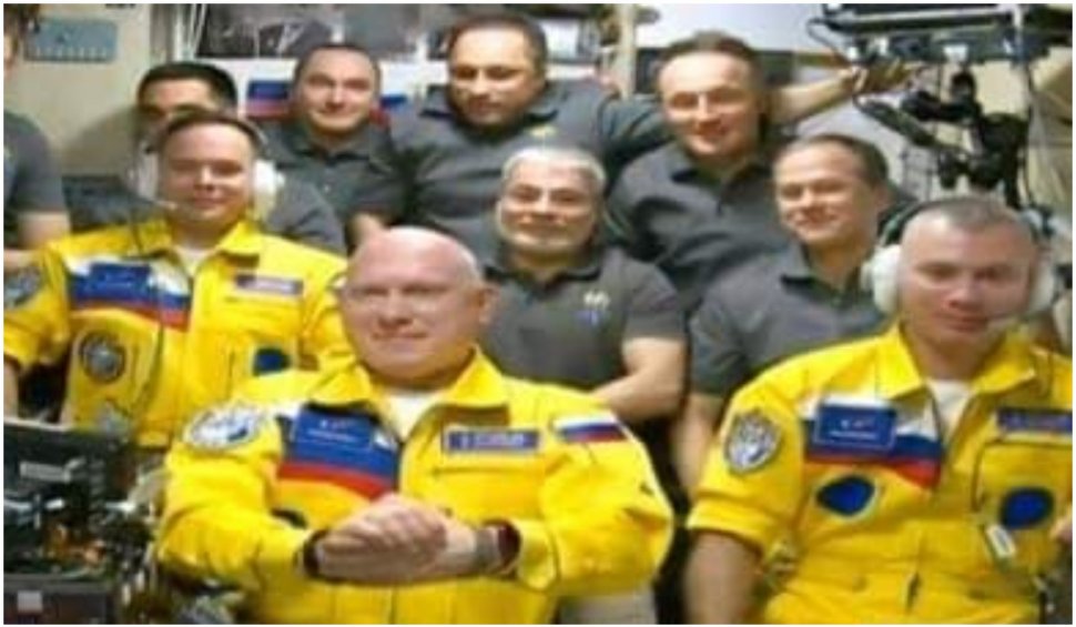 Cosmonauții ruși au mers pe Stația Spațială Internațională îmbrăcați în culorile steagului Ucrainei