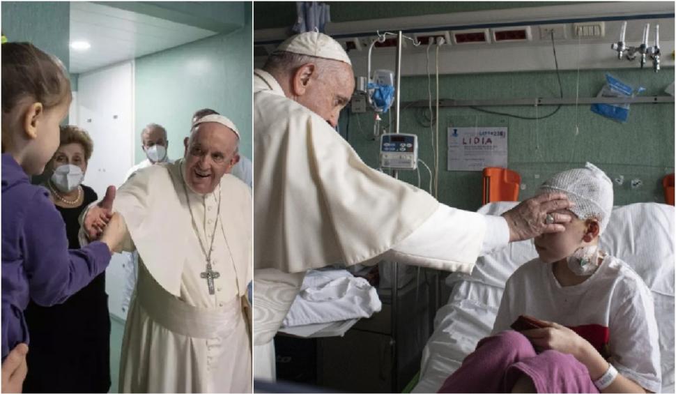 Papa Francisc, alinare şi speranţă la un spital din Roma unde se află copiii din Ucraina