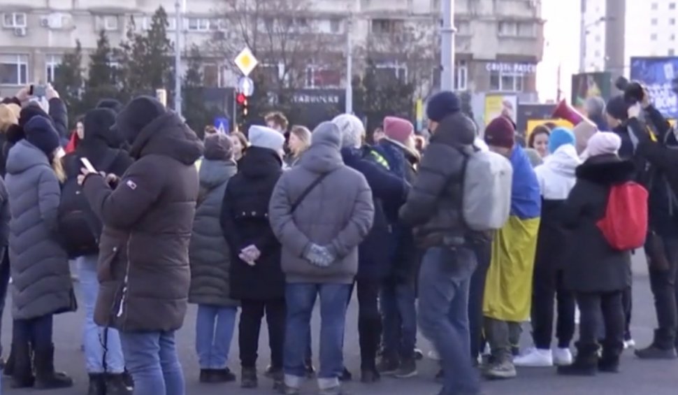 Protest în Piața Victoriei din Capitală, împotriva războiului din Ucraina