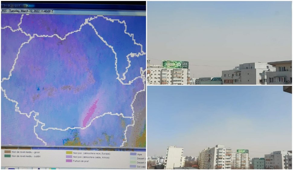 Norii de praf din Bărăgan au ajuns în Bucureşti. Cum arată Capitala în aceste momente