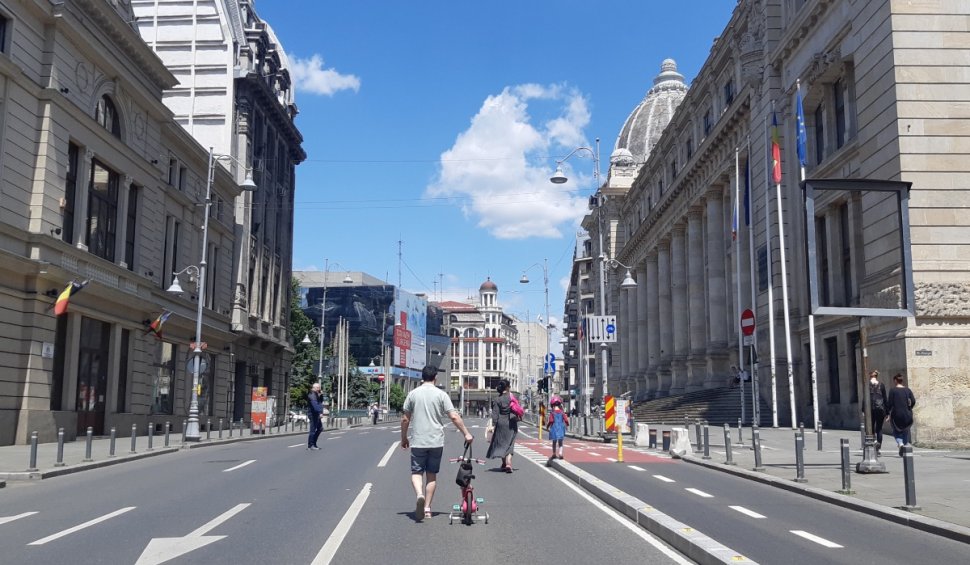 Calea Victoriei și alte bulevarde din Capitală devin zone pietonale, în weekenduri. Se reia proiectul "Străzi deschise"
