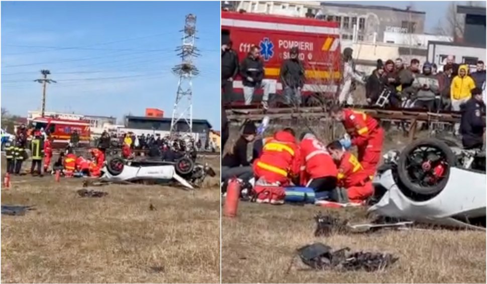 Un spectator la o cursă a murit după ce a fost lovit de un Lamborghini care a ieșit în decor și s-a răsturnat, în Brașov