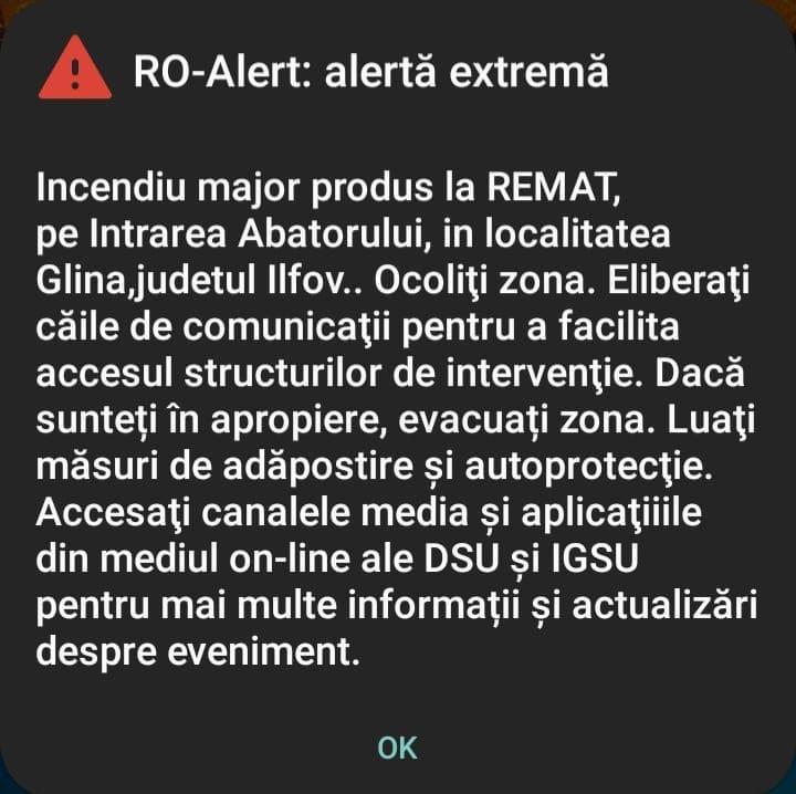 Incendiu puternic la marginea Bucureştiului. Traficul auto, blocat în zona Glina | RO-ALERT: Evacuaţi zona, luaţi măsuri de adăpostire şi protecţie 758985