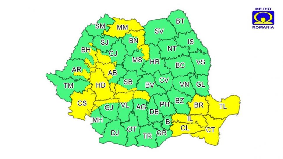 Cod galben de ploi, vijelii şi ninsori în mai multe judeţe din ţară. Până când ţine vreme rea 759095
