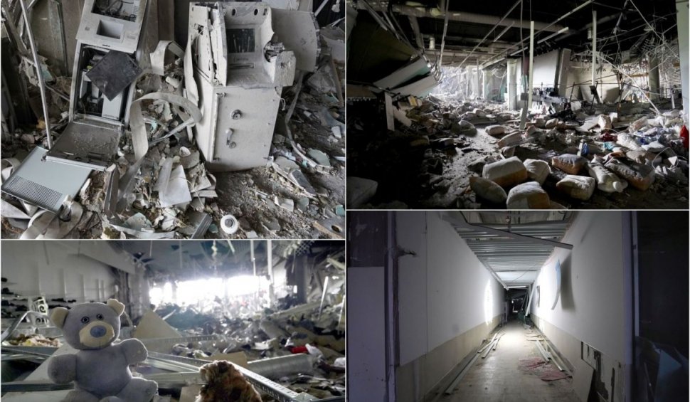 Imagini dramatice cu mall-ul din Kiev distrus de armata rusă