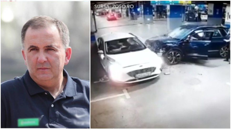Imaginile accidentului din parcarea subterană a unui mall din Bucureşti. Titi Aur: "Şoferul a încurcat pedalele"
