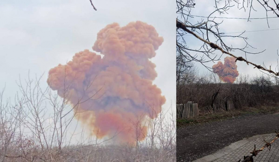 Nor de fum toxic în Ucraina după ce rușii au lovit o cisternă cu acid azotic în Rubijne. Oamenii sunt sfătuiţi să nu iasă din case