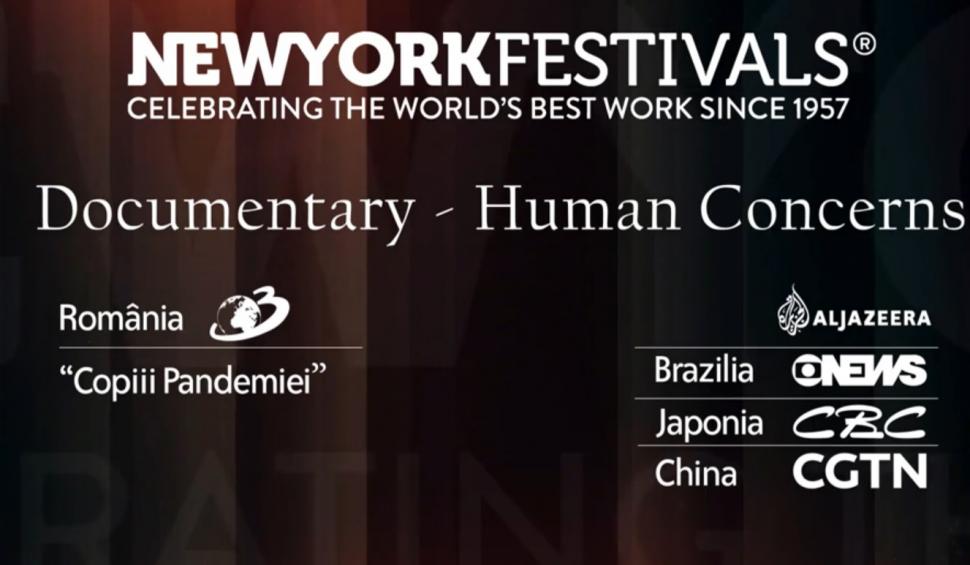 Antena 3, cinci nominalizări la New York Festivals World Best Television & Film 760285