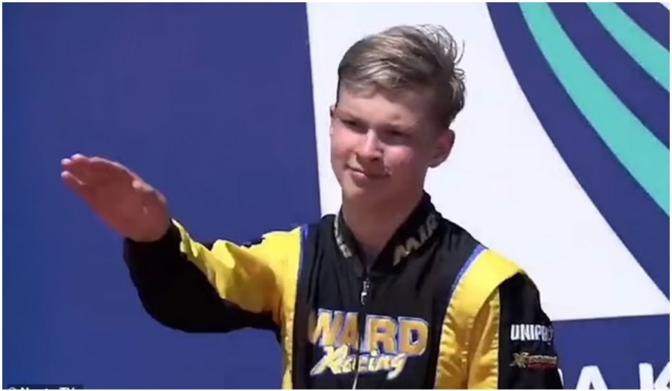 Tânăr pilot rus, investigat pentru un salut nazist pe podiumul unei curse de carting | ”Știu că este vina mea și sunt pregătit să fiu pedepsit”
