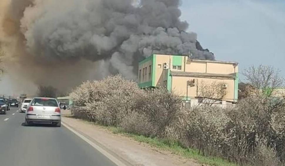 Incendiu de proporții la marginea Timișoarei, cu pericol de extindere la un depozit de azotat de amoniu. Locuitorii au fost avertizați prin mesaj RO-Alert 762064