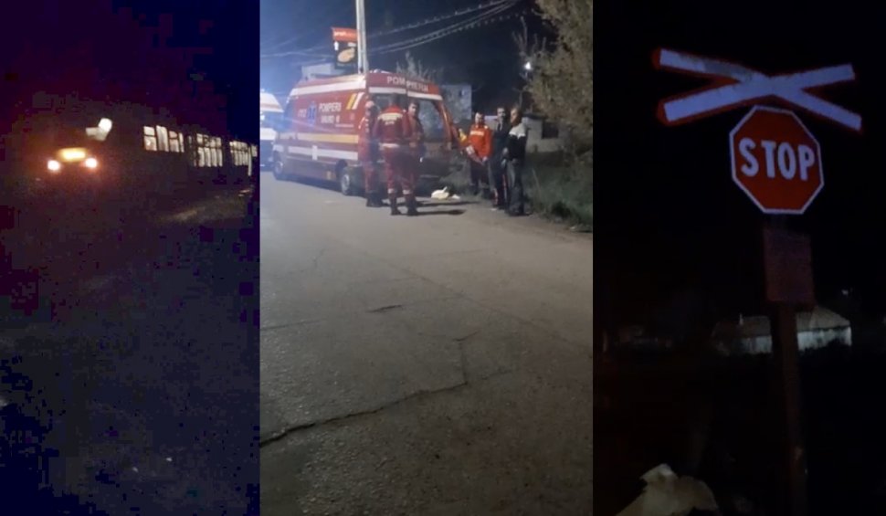 Autospecială SMURD, lovită de trenul de călători Jibou-Baia Mare. Un paramedic este rănit grav