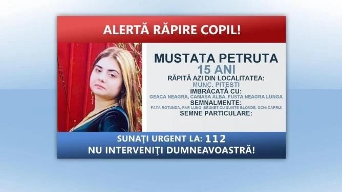 Fata de 15 ani din Pitești, luată cu forța de pe stradă de 3 indivizi, a fost găsită