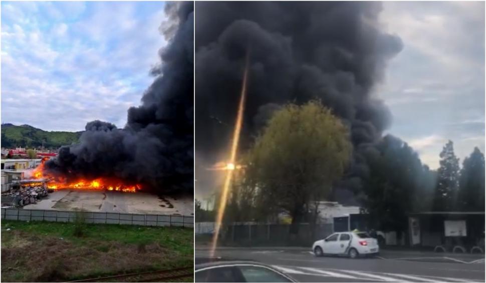 Incendiu puternic la un complex comercial din Braşov 764836