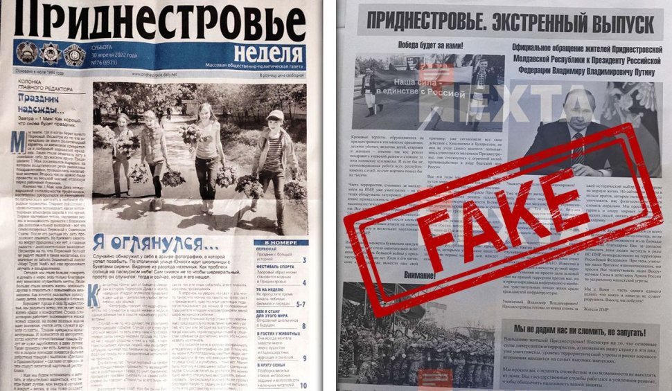Ziar falsificat cu apelul oamenilor din Transnistria pentru preşedintele rus Vladimir Putin
