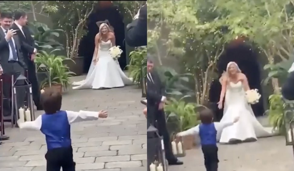 Momentul în care un băiețel își vede mama în rochie de mireasă, viral pe internet: "Cel mai dulce lucru de pe planetă"