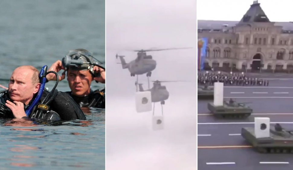Cum s-a văzut parada Rusiei de Ziua Victoriei pe rețelele sociale | Elicoptere cu frigidere și Vladimir Putin la apă