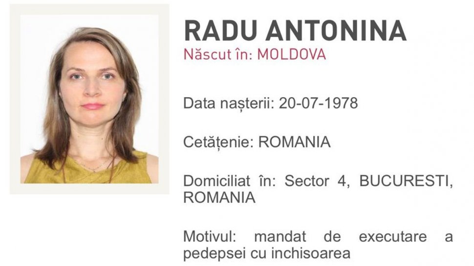 Angajată ISU, condamnată în dosarul Colectiv la 8 ani și 8 luni, dată în urmărire, a fost prinsă în Republica Moldova