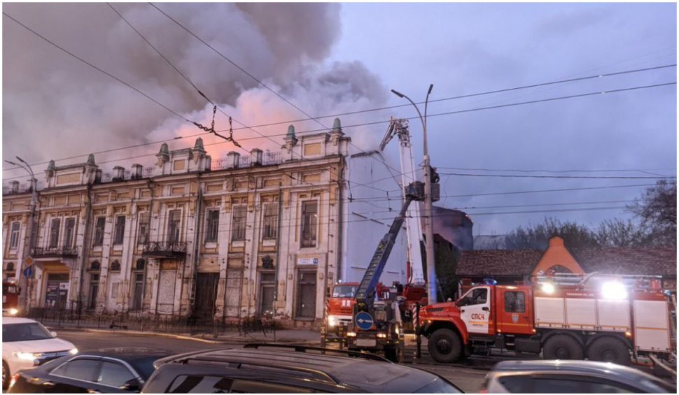 Incendiu puternic în centrul orașului Irkutsk din Rusia
