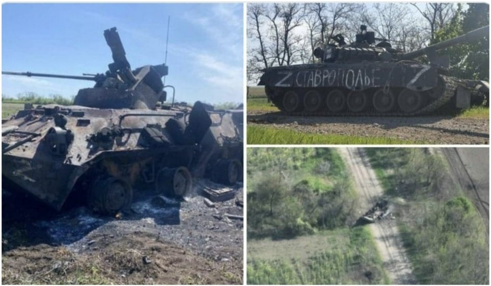 Soldații ruși își repară tancurile cu piese din frigidere și mașini de spălat