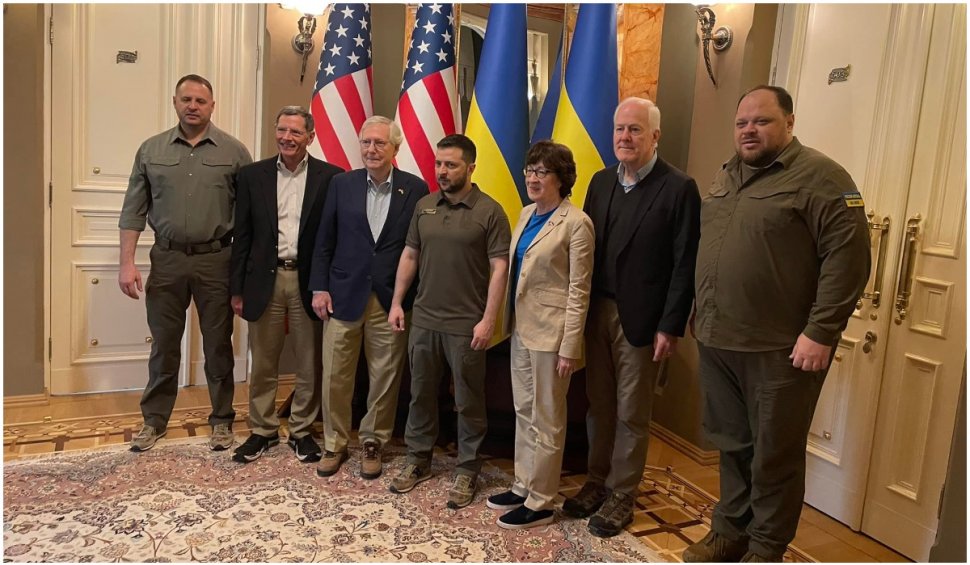 O delegație a Senatului SUA, condusă de liderul minorității, vizită la Kiev. Mesajul lui Zelenski
