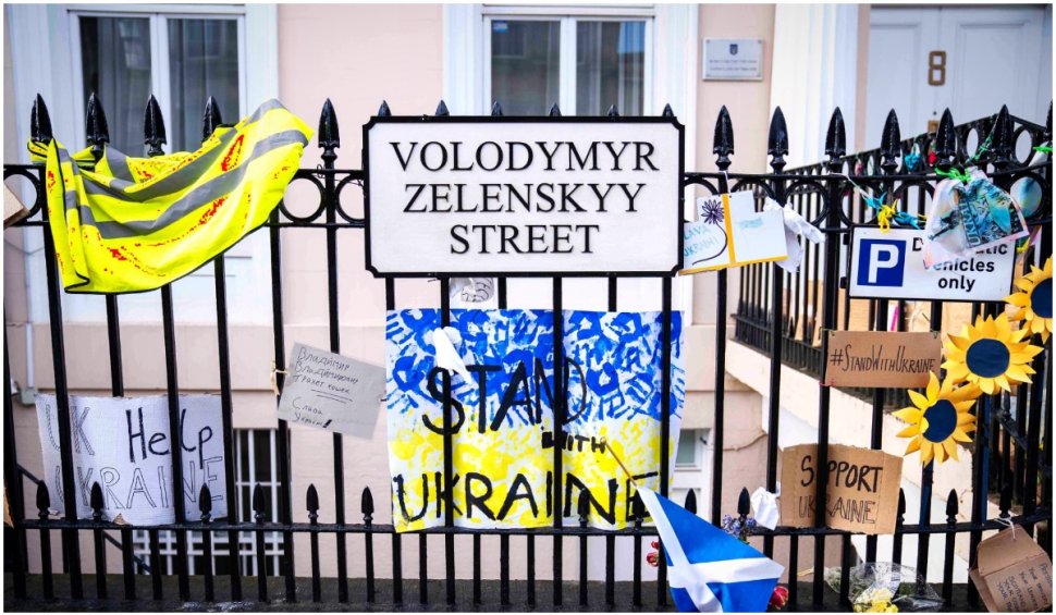 Stradă din Edinburgh, redenumită neoficial în onoarea președintelui ucrainean Volodimir Zelenski
