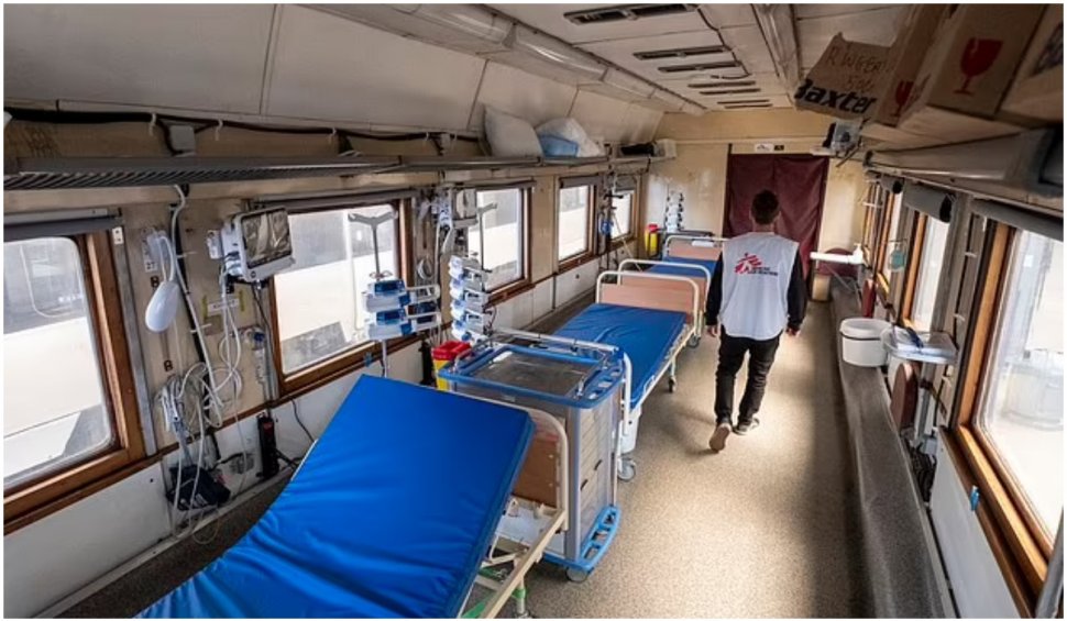 Imagini cu trenul-spital secret care salvează răniții ucraineni din prima linie