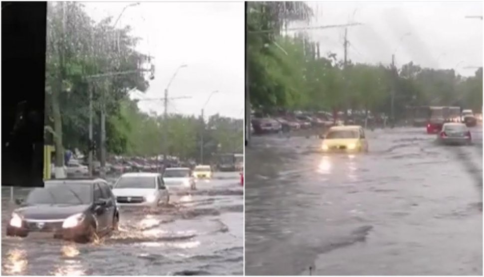 Trafic blocat în București din cauza inundațiilor. Ploile au făcut ravagii în Capitală