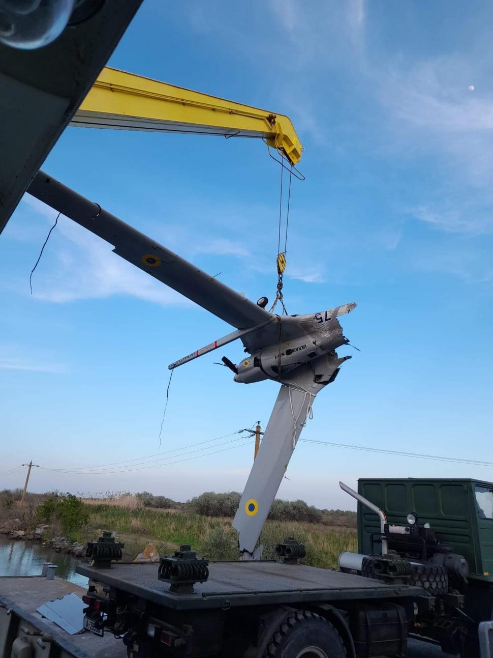 O dronă militară ucraineană, prăbușită în mare, a fost găsită la Sulina 769570