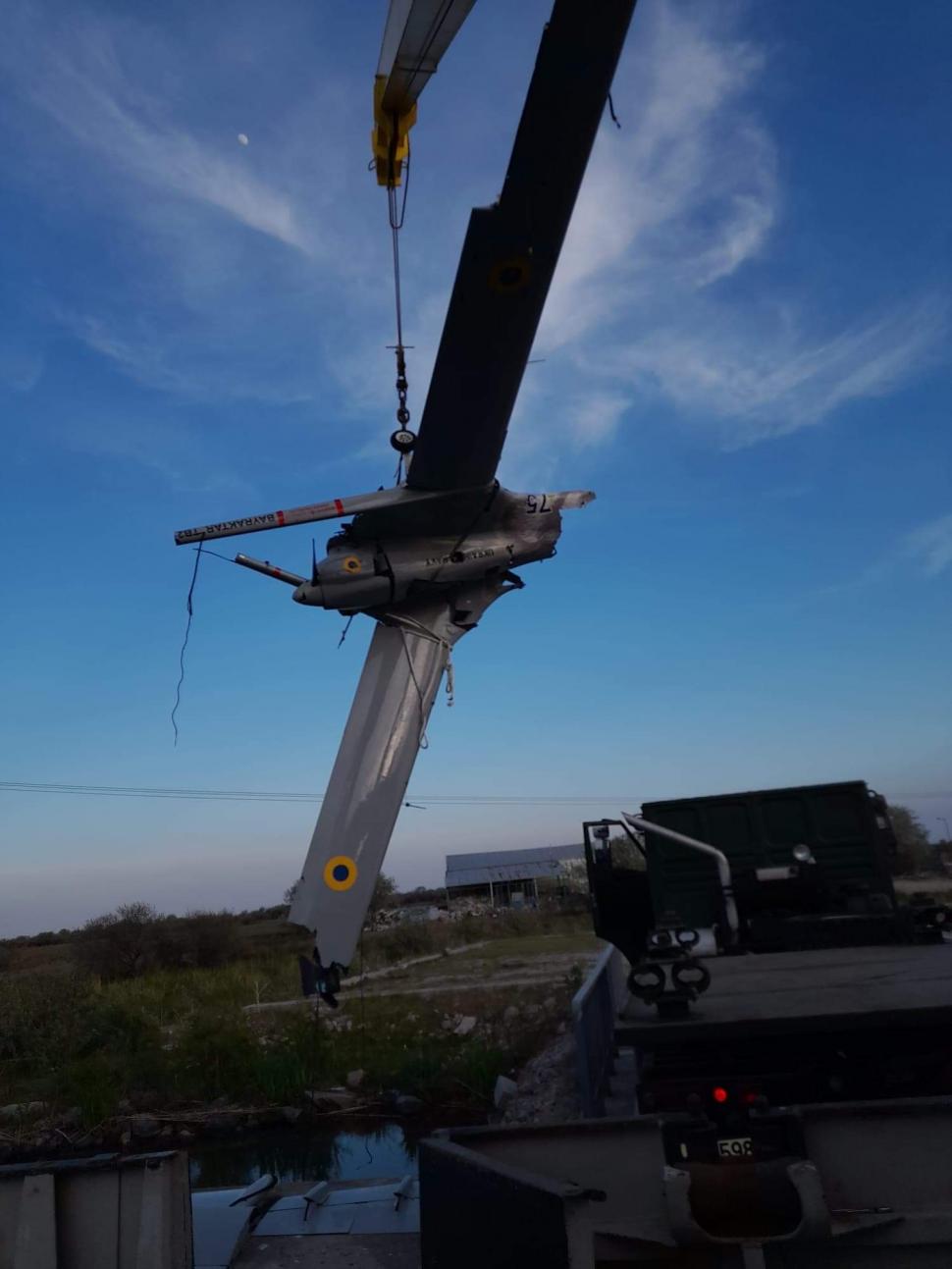 O dronă militară ucraineană, prăbușită în mare, a fost găsită la Sulina 769571