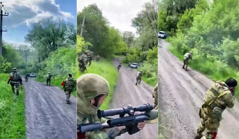 Cecenii lui Ramzan Kadîrov, filmați în timp ce împușcă inamicul invizibil în Ucraina