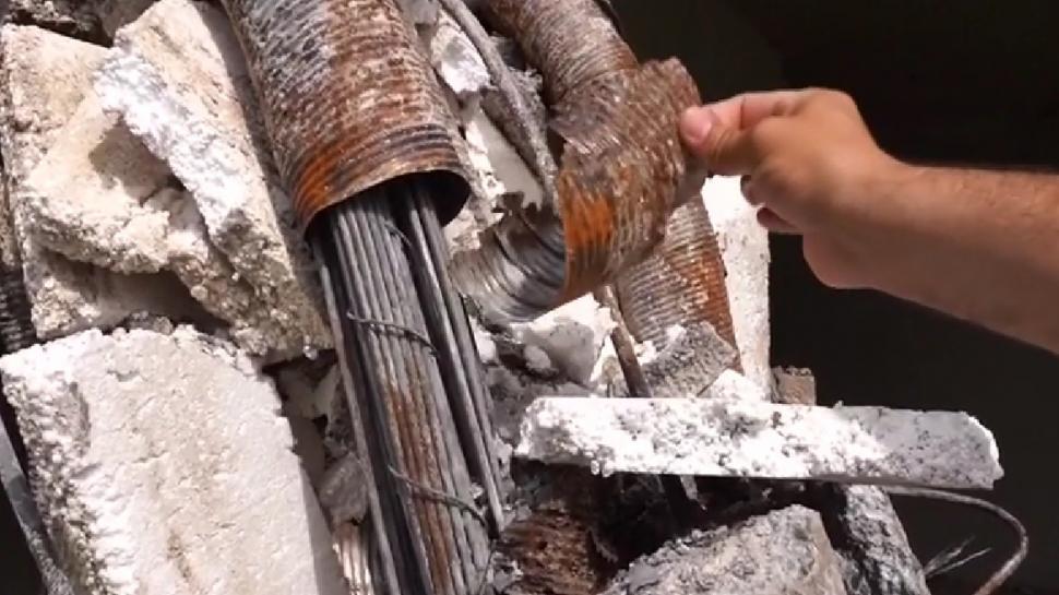 Cum arată pilonii umpluţi cu polistiren de sub podul prăbuşit la Luţca 772866