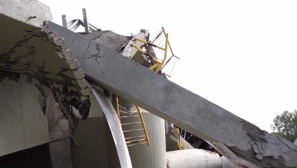 Cum arată pilonii umpluţi cu polistiren de sub podul prăbuşit la Luţca 772867