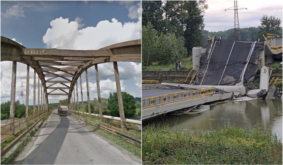 Încă un pod care se clatină în România, în județul Brașov. Imaginile dezastrului şi piedicile românești în calea trupelor NATO de la baza Cincu