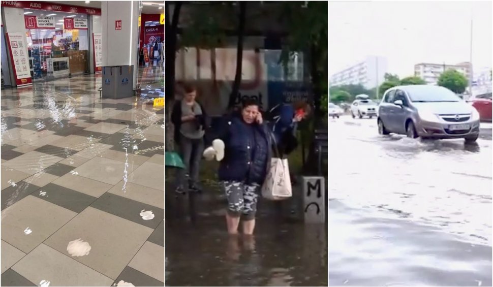 Un mall din București a fost inundat. Prăpăd în Sectorul 6 al Capitalei, în urma furtunii