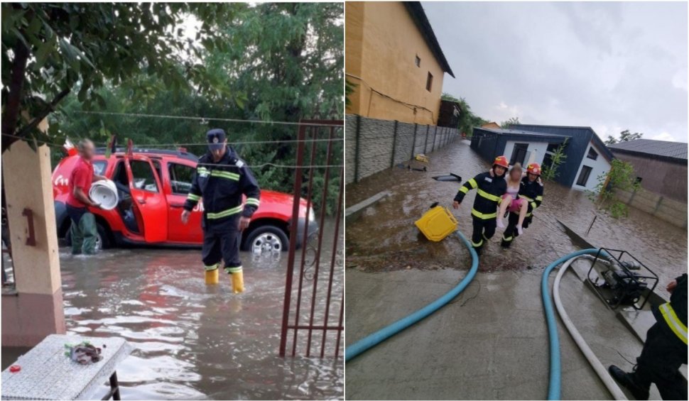 Salvare contracronomentru în Prahova. Un bărbat a fost la un pas de electrocutare după ce zona unde lucra a fost inundată în urma ploilor torenţiale
