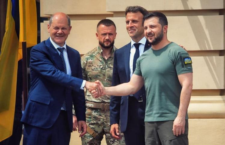 Iohannis, Draghi, Scholz și Macron, poză de grup cu Zelenski, înainte de discuțiile oficiale | Ce rol are România în discuțiile de la Kiev 774003